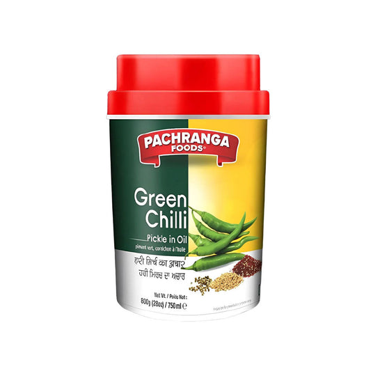 Pachranga Green Chilli Pickle (Jar) 12x800g