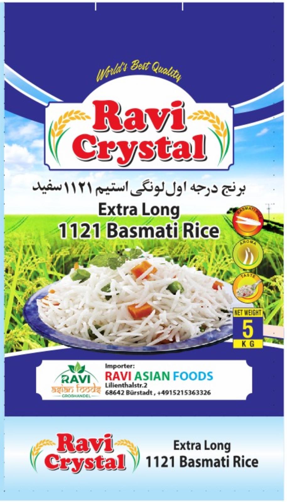 Ravi Crystal Basmati Extra Long Rice 4X5kg